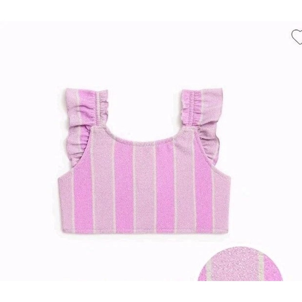Crewcuts Girls Bikini in Purple Glitter Stripe Size 14